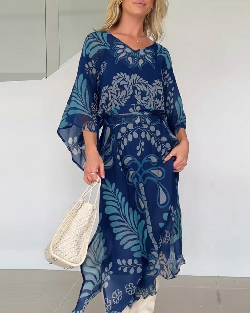 Robe bohème ample à col en V
