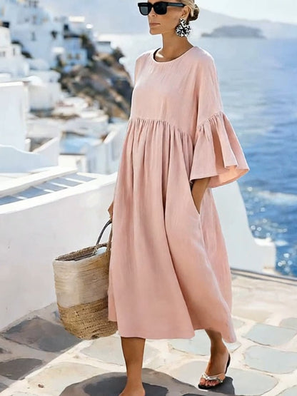 Robe décontractée unie pour femme