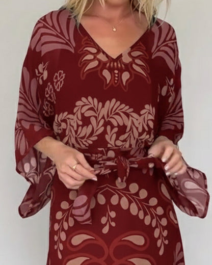 Robe bohème ample à col en V