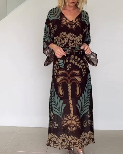Robe bohème ample à col en V