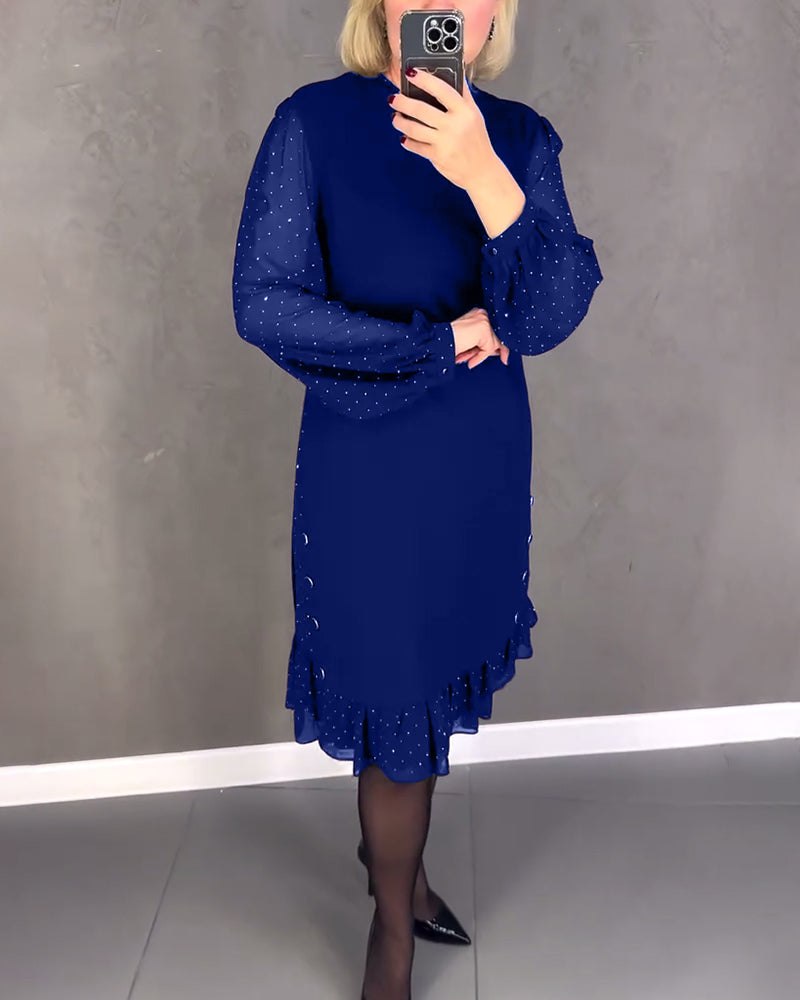 robe à pois à manches longues
