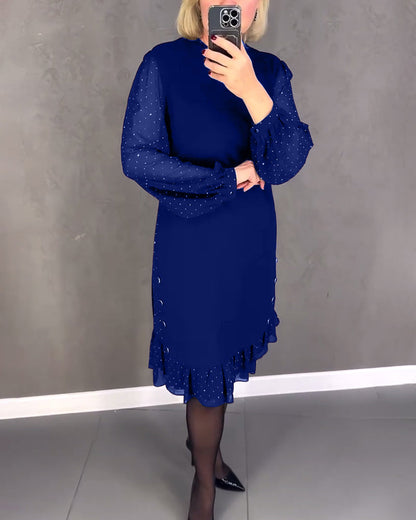 robe à pois à manches longues