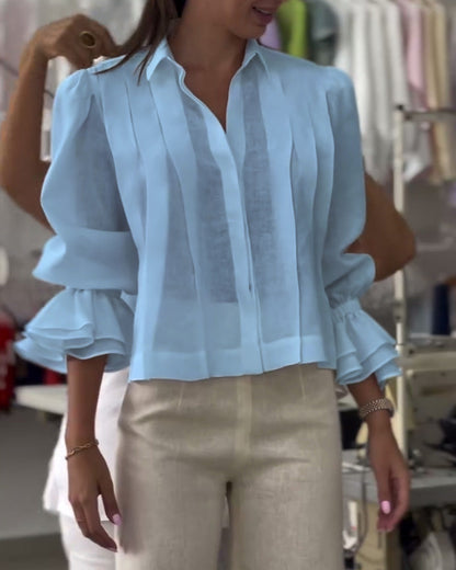Chemise à manches bouffantes et à volants Aumora