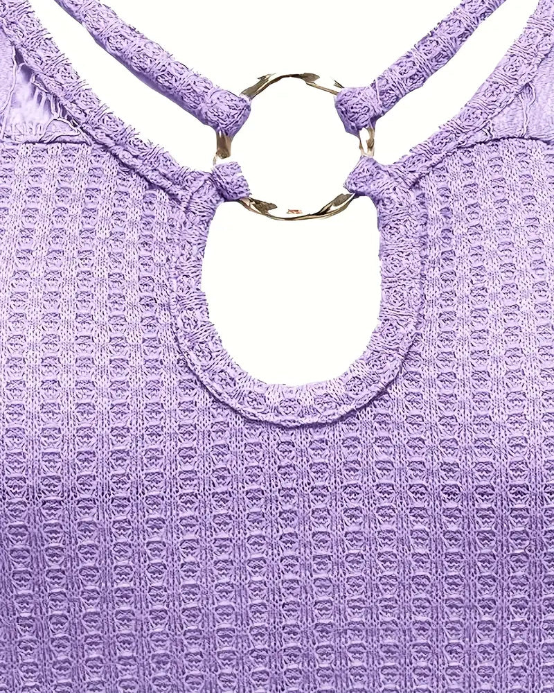 T‑shirt tricoté à panneaux de dentelle