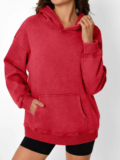 Pull à capuche délavé à coupe oversize décontracté unisexe