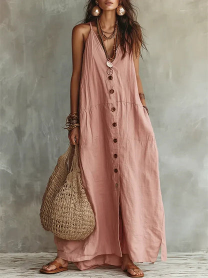 🌿 Boho Linen Maxi Dress: Effortless Summer Style