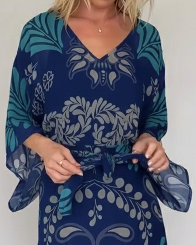 Robe bohème ample à col en V
