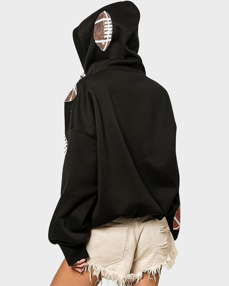 ‘Glam Kickoff’ Long Sleeve Zip Hoodie - Bra