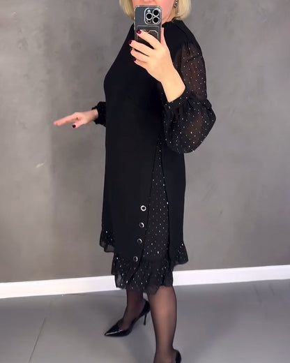 robe à pois à manches longues