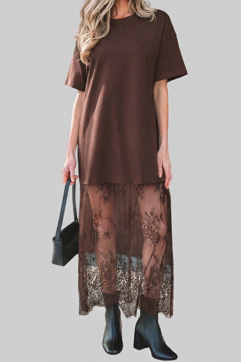 Women's Loose-fit Lace Patchwork Dress