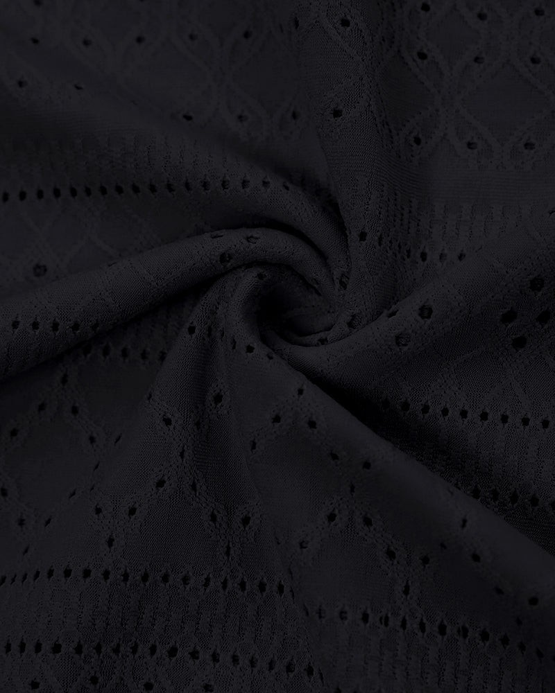 Robe de vacances sans manches à fronces, taille cintrée, style bandeau drapé, broderie œillets, fente et ourlet asymétrique