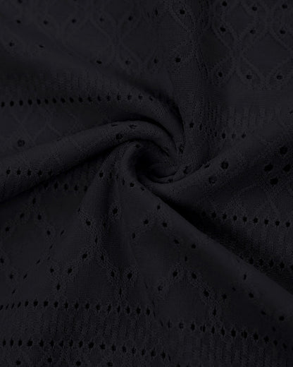 Robe de vacances sans manches à fronces, taille cintrée, style bandeau drapé, broderie œillets, fente et ourlet asymétrique