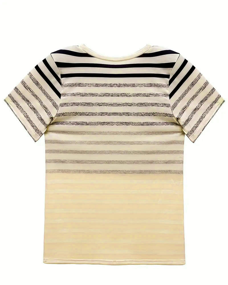 T‑shirt rayé à manches courtes et col rond Aumora