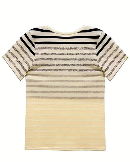 T‑shirt rayé à manches courtes et col rond Aumora