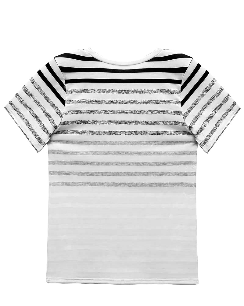T‑shirt rayé à manches courtes et col rond Aumora
