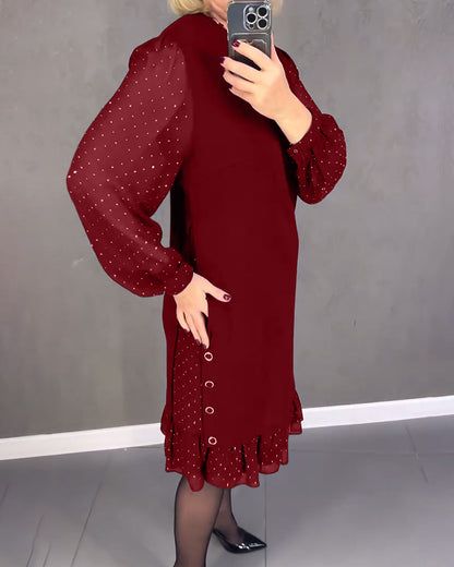 robe à pois à manches longues