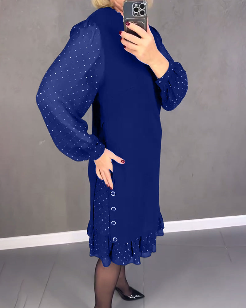 robe à pois à manches longues