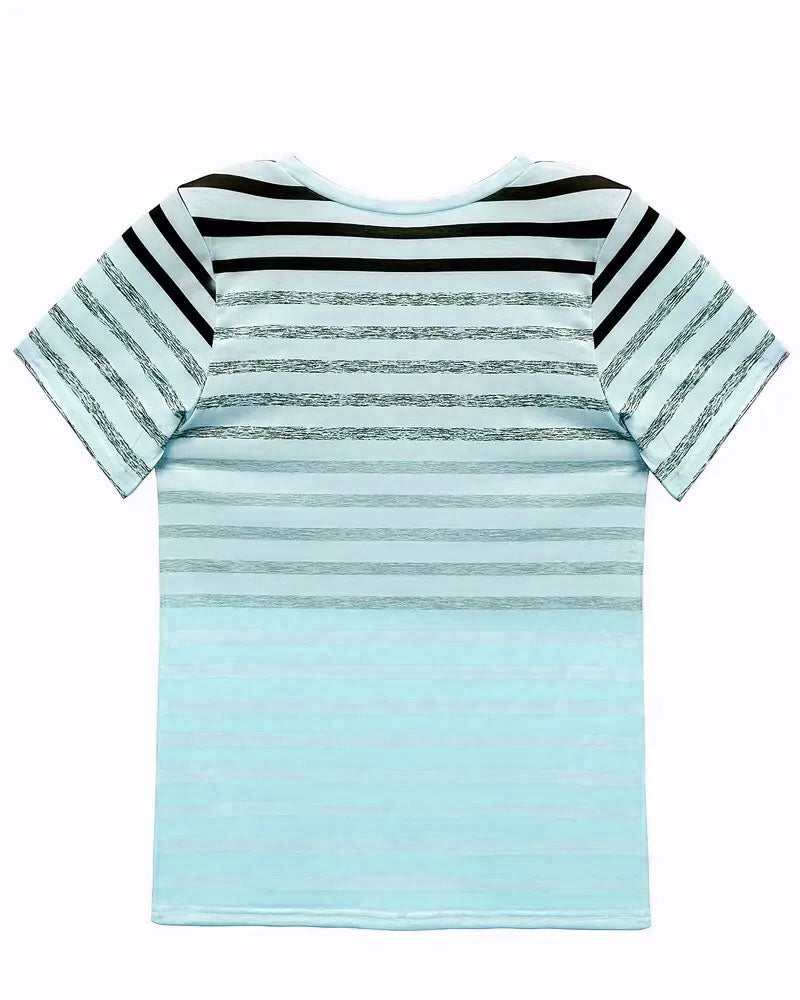 T‑shirt rayé à manches courtes et col rond Aumora