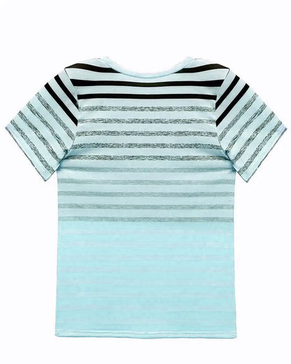 T‑shirt rayé à manches courtes et col rond Aumora