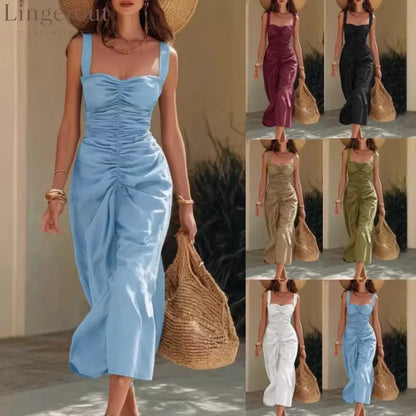 🔥 2026 Summer Must-Have | Ruched Sweetheart Midi Dress