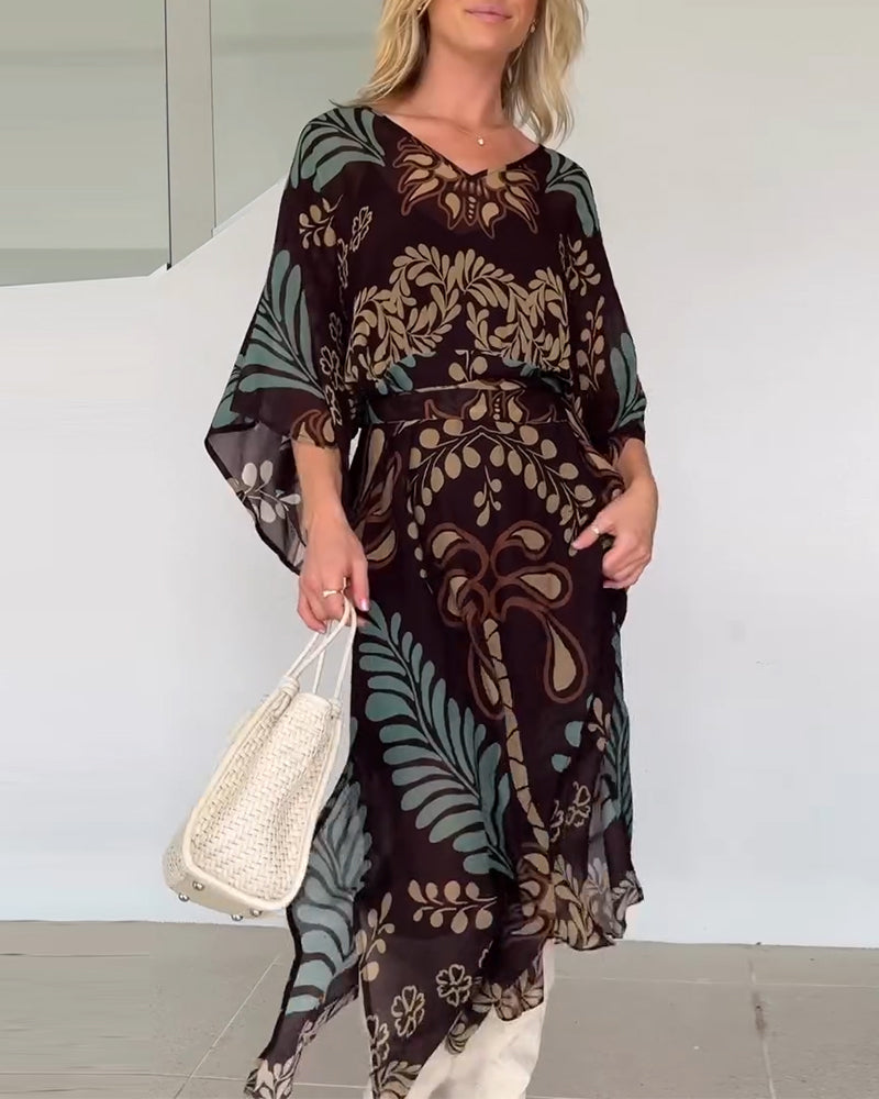Robe bohème ample à col en V