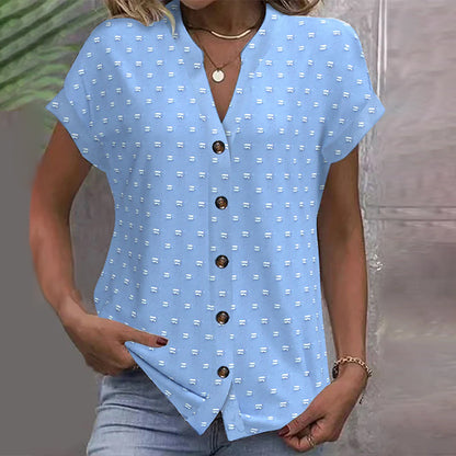 Blouse bleue à épaules dénudées