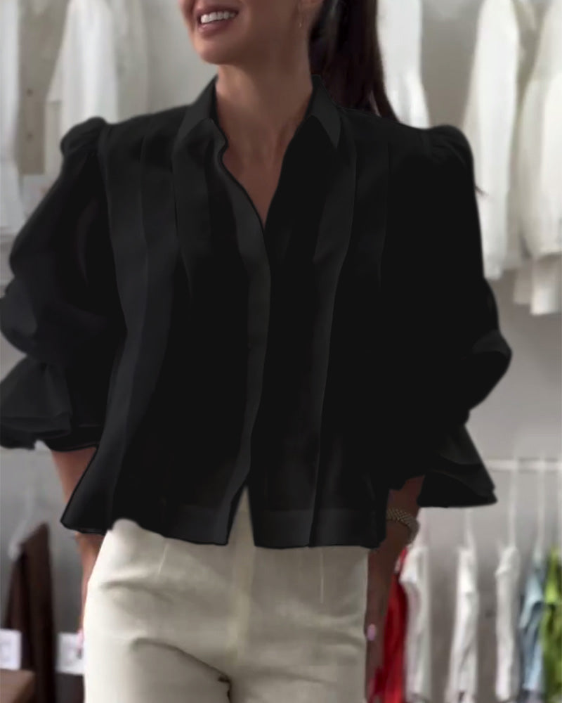 Chemise à manches bouffantes et à volants Aumora