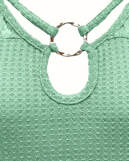 T‑shirt tricoté à panneaux de dentelle