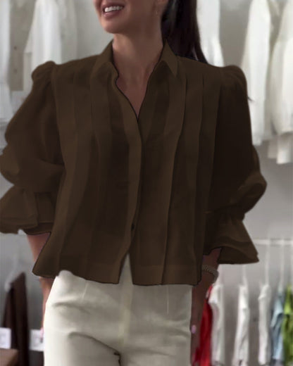 Chemise à manches bouffantes et à volants Aumora