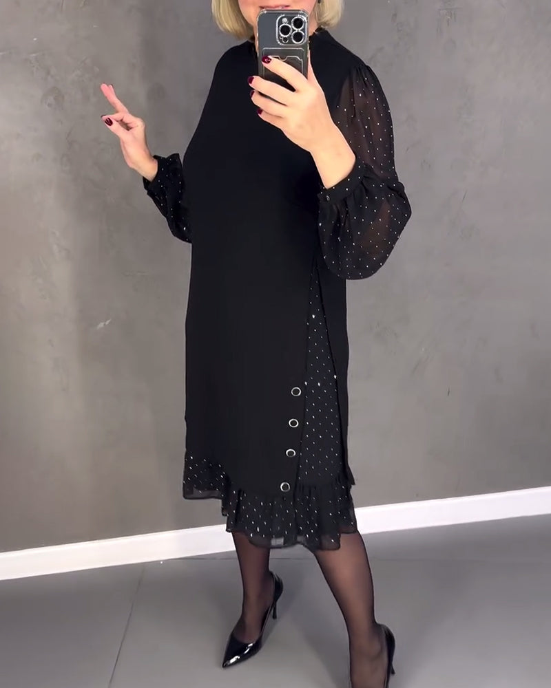robe à pois à manches longues