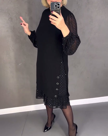 robe à pois à manches longues