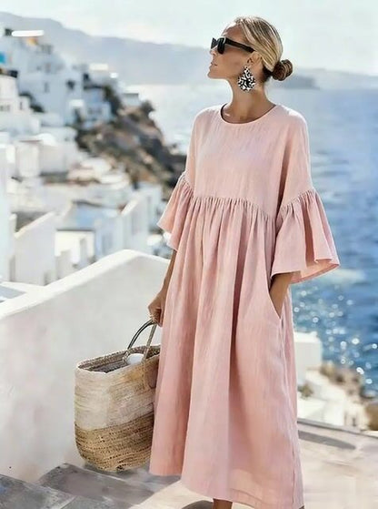 Robe décontractée unie pour femme