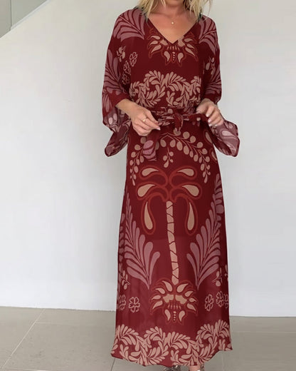 Robe bohème ample à col en V
