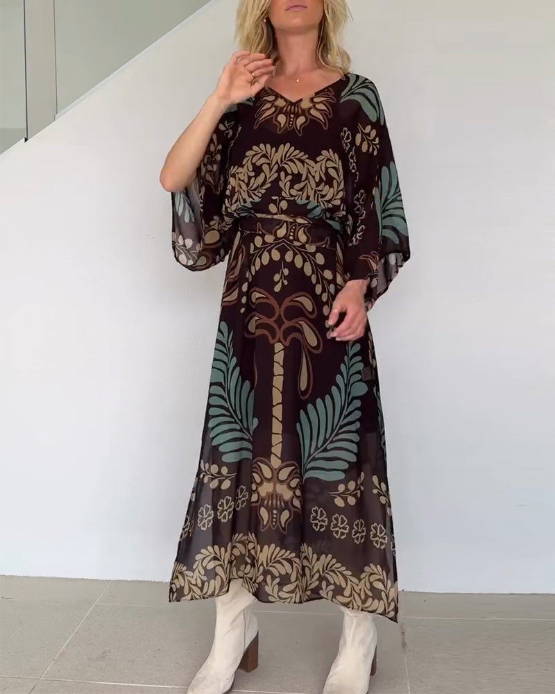 Robe bohème ample à col en V