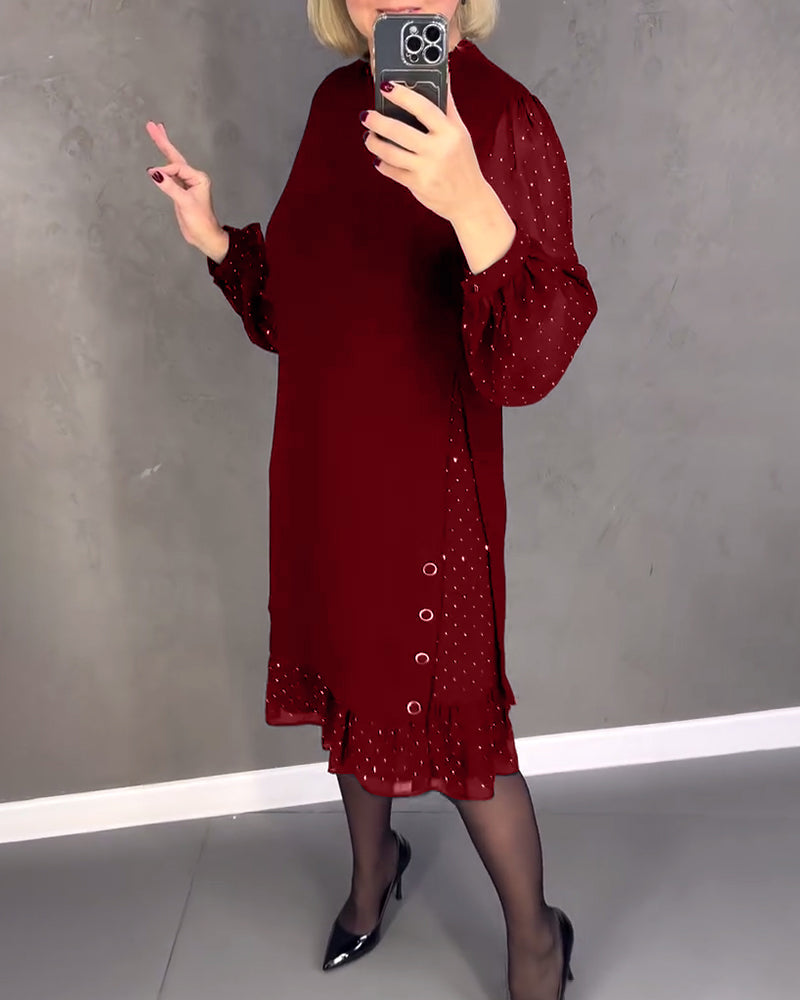 robe à pois à manches longues