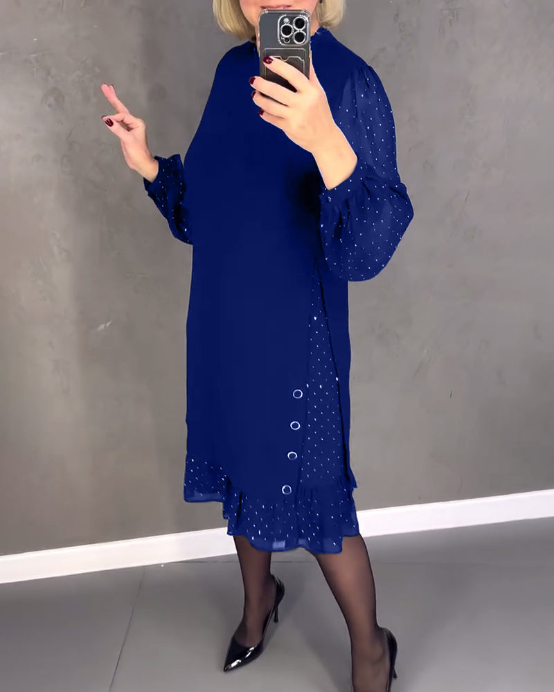 robe à pois à manches longues