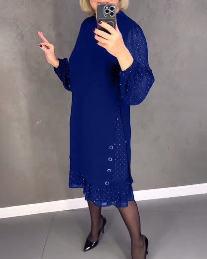 robe à pois à manches longues