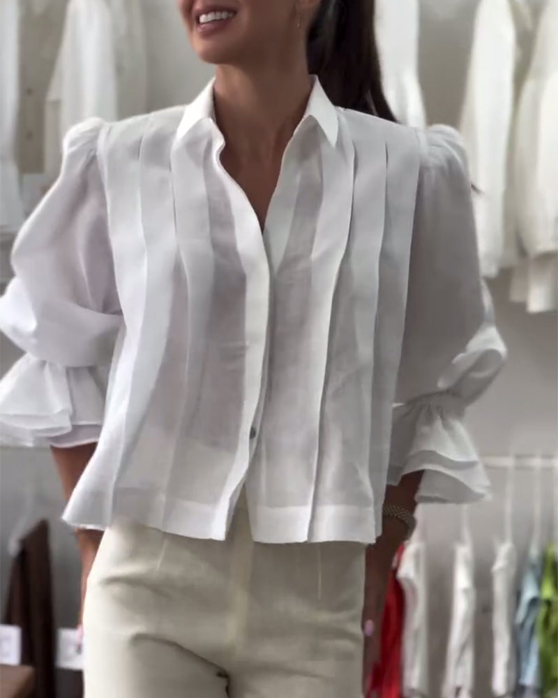Chemise à manches bouffantes et à volants Aumora