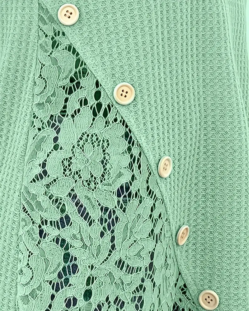 T‑shirt tricoté à panneaux de dentelle