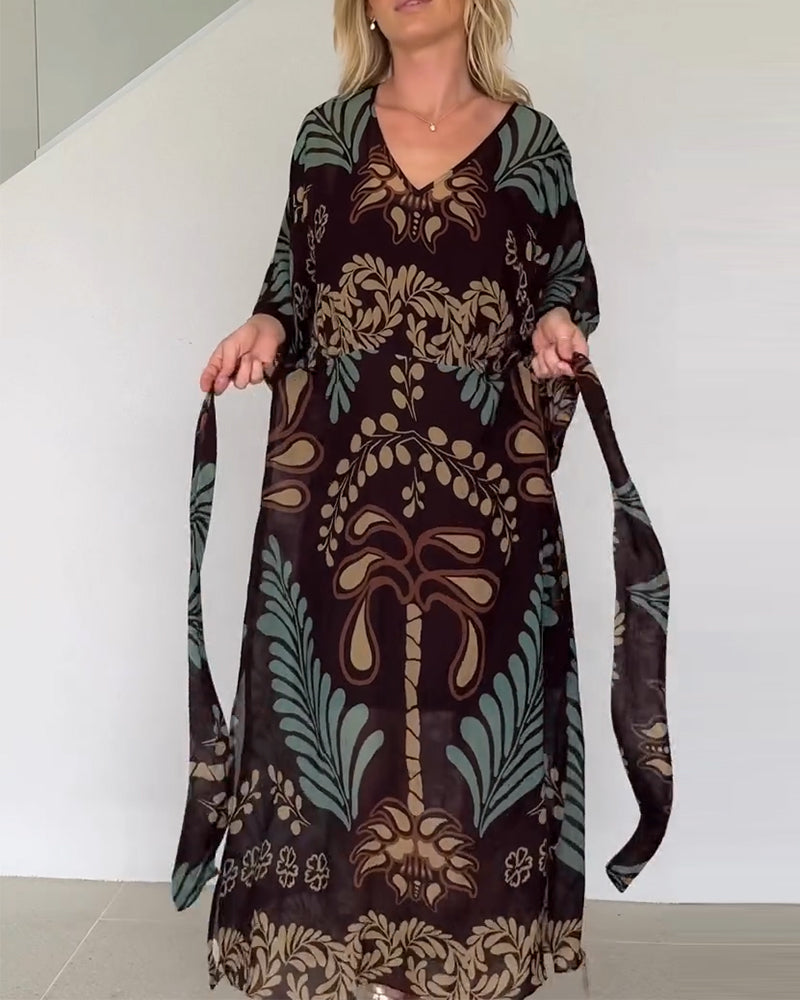Robe bohème ample à col en V
