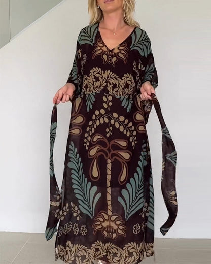 Robe bohème ample à col en V