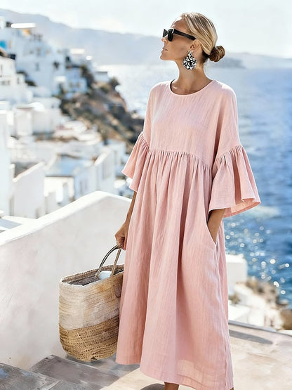 Robe décontractée unie pour femme