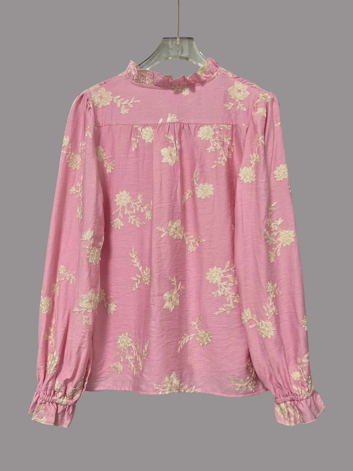 Chemise à manches longues à boutons à motifs floraux