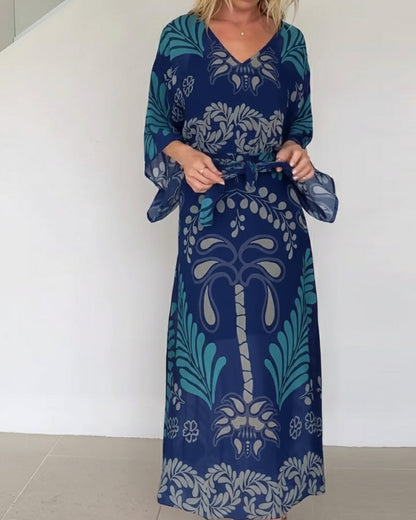 Robe bohème ample à col en V
