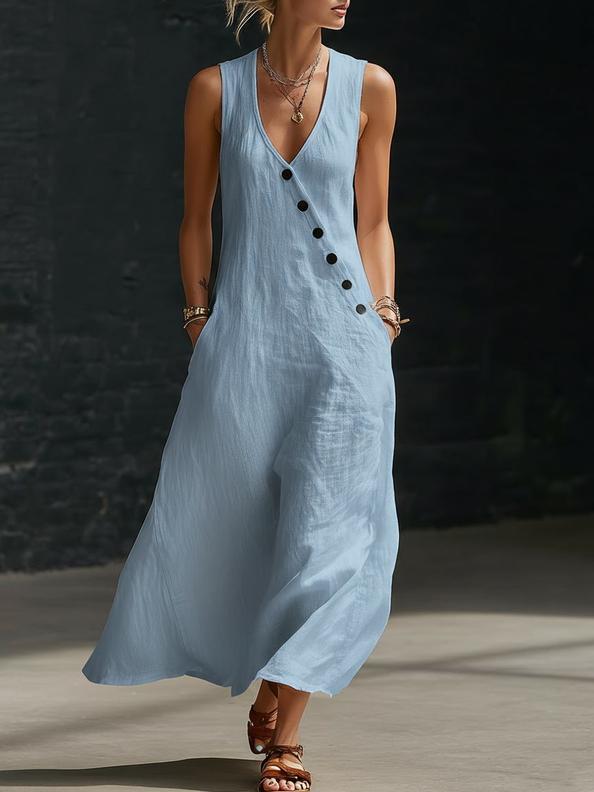 Robe boutonnée minimaliste et confortable