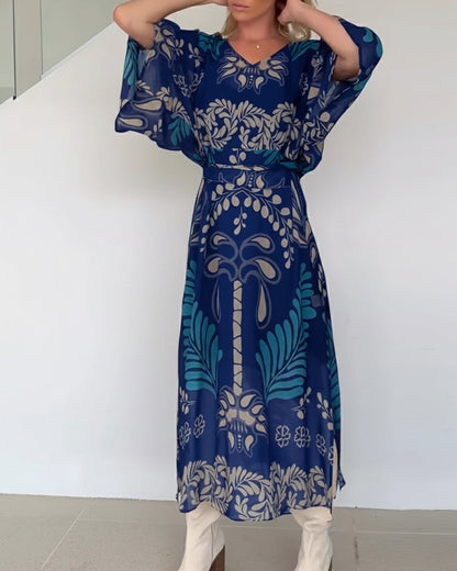 Robe bohème ample à col en V