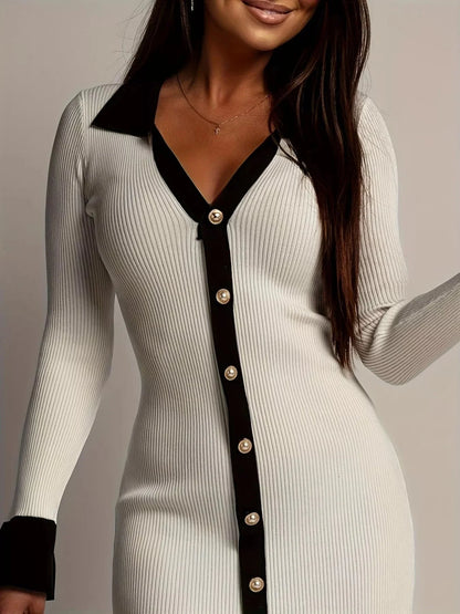 Robe pull Sweet Angel à bordures contrastées en maille
