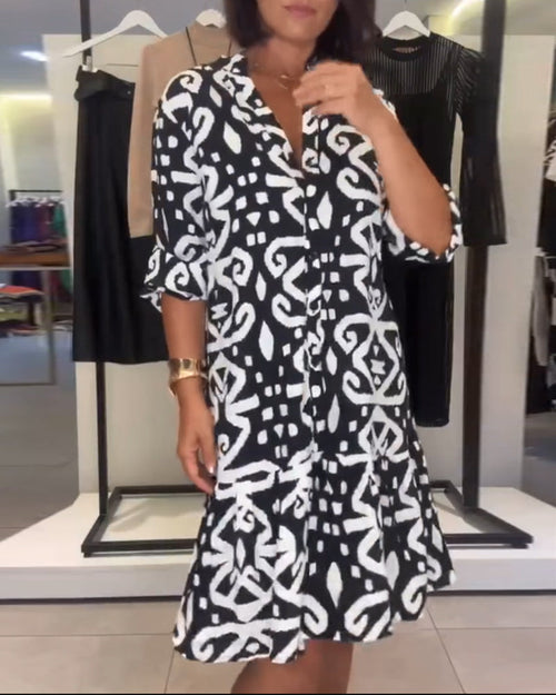 Robe élégante à imprimé à col V Aumora