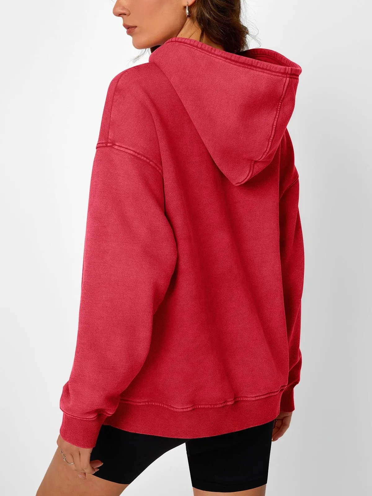 Pull à capuche délavé à coupe oversize décontracté unisexe