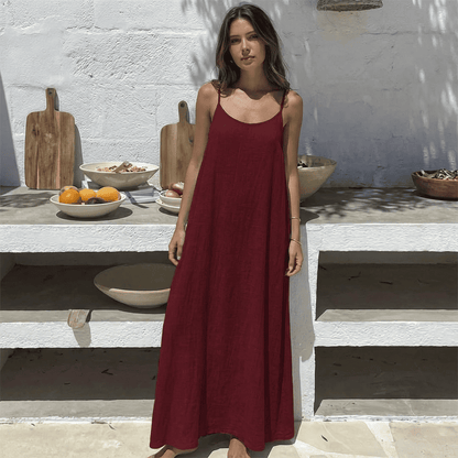 Robe camisole unie dos nu pour femme